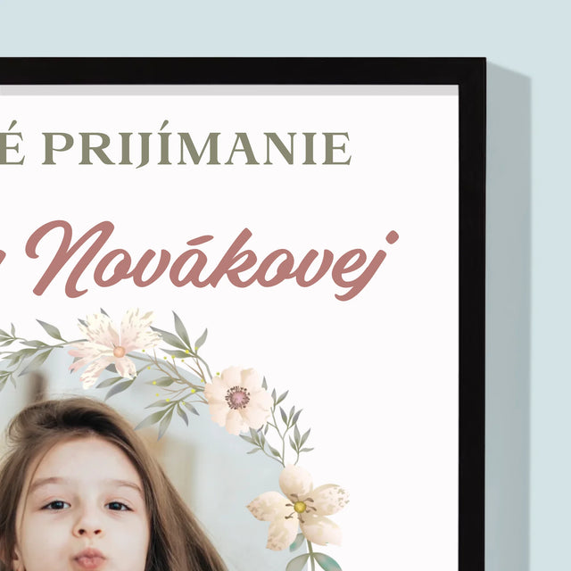 Fotografia A Podpis: Prvé Sväté Prijímanie Kvety - Zarámováná Tlač 30X40 (Vertikálne)