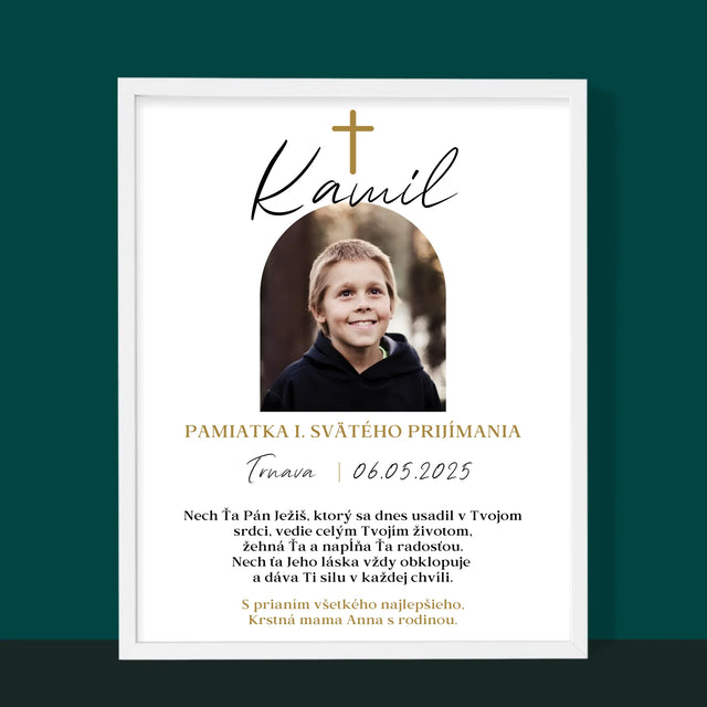 Fotografia A Podpis: Pamiatka Prijímania Klasická - Zarámováná Tlač 30X40 (Vertikálne)