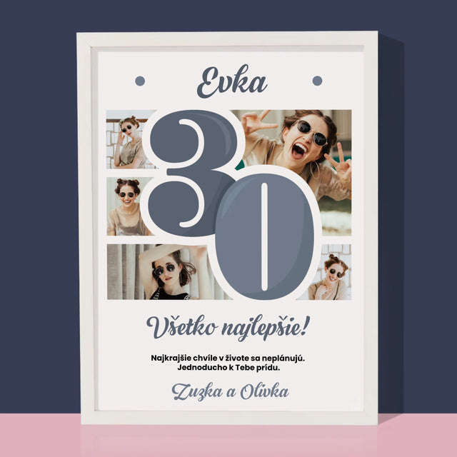 Fotokoláž: 30 Najkrajšie Chvíle - Zarámováná Tlač 30X40 (Vertikálne)