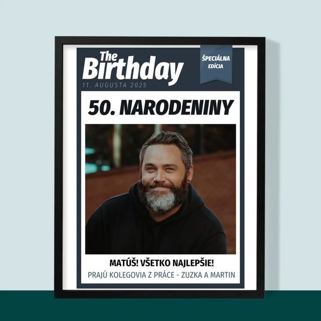 Obálka Časopisu: Birthday - Zarámováná Tlač 30X40 (Vertikálne)