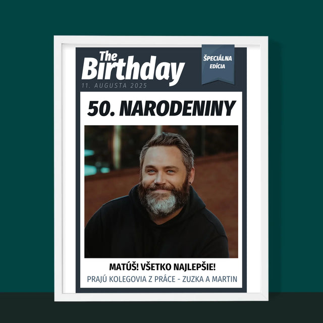 Obálka Časopisu: Birthday - Zarámováná Tlač 30X40 (Vertikálne)