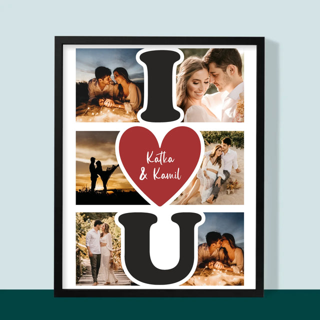 Fotokoláž: I Love You - Zarámováná Tlač 30X40 (Vertikálne)