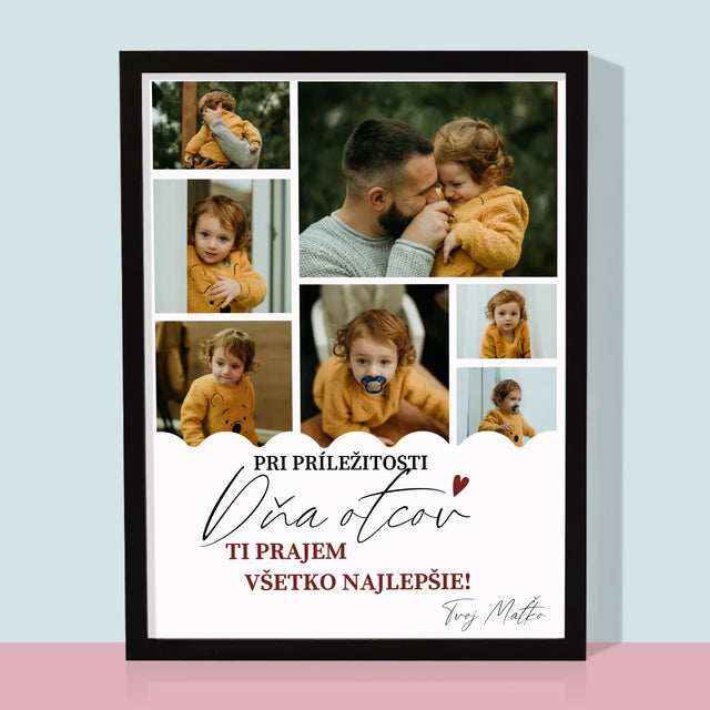 Fotokoláž: Všetko Najlepšie K Dňu Otcov - Zarámováná Tlač 30X40 (Vertikálne)