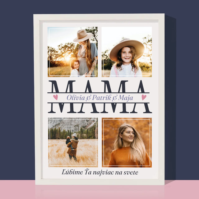 Fotokoláž: Mama Mená - Zarámováná Tlač 30X40 (Vertikálne)