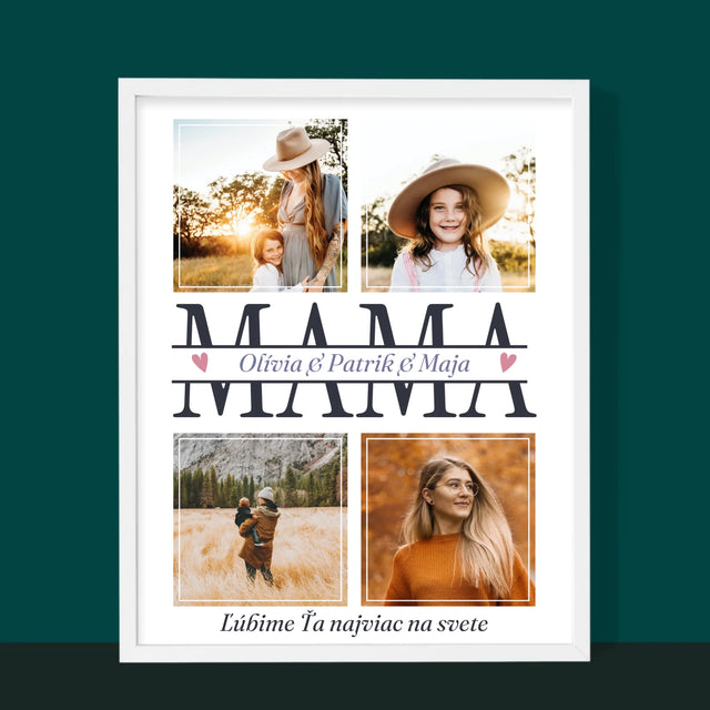 Fotokoláž: Mama Mená - Zarámováná Tlač 30X40 (Vertikálne)