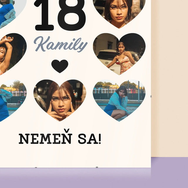 Fotokoláž: 18 Srdcia - Plagát