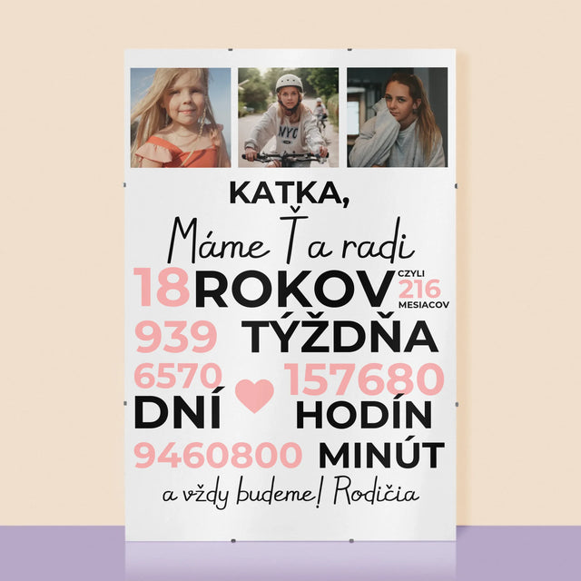 Fotokoláž: Máme Ťa Radi 18 Rokov - Plagát