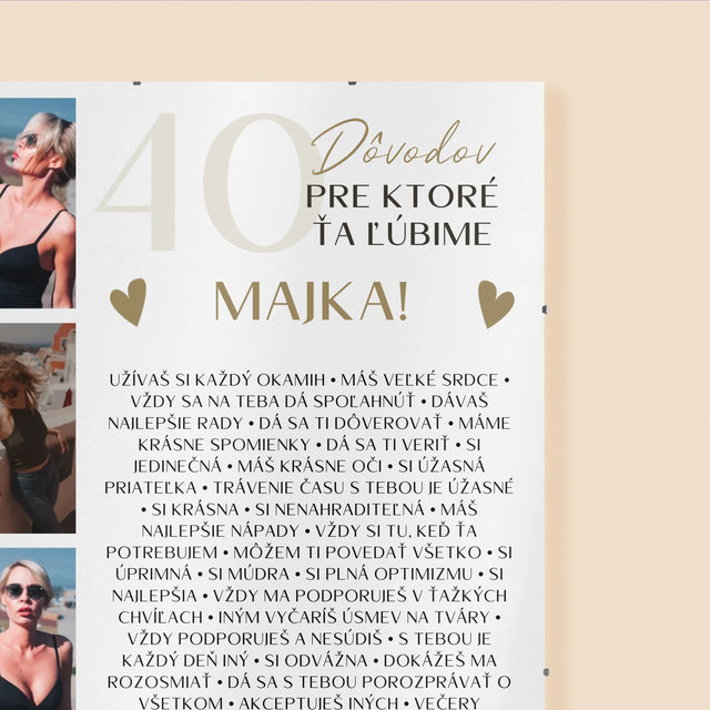 Fotokoláž: 40 Dôvodov - Plagát