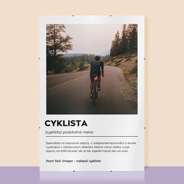 Fotografia A Podpis: Cyklista Definícia - Plagát