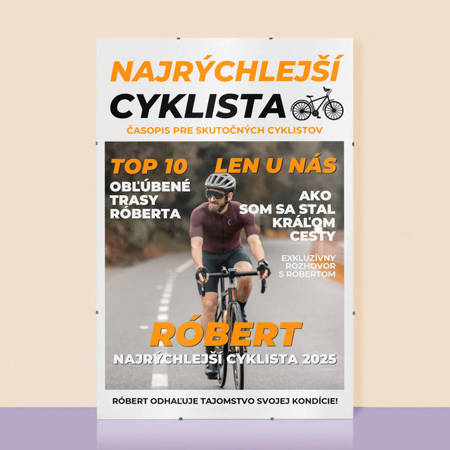 Obálka Časopisu: Najrýchlejší Cyklista - Plagát