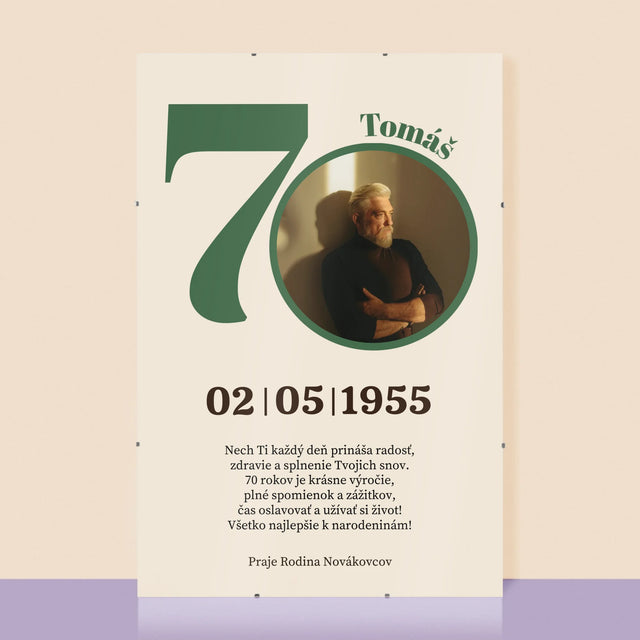 Fotografia A Podpis: 70. Narodeniny Venovanie - Plagát