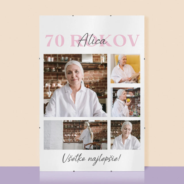 Fotokoláž: 70 Rokov Všetko Najlepšie - Plagát