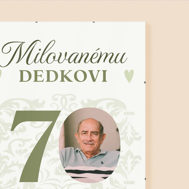 Fotografia A Podpis: Milovanému Dedkovi, Všetko Najlepšie - Plagát