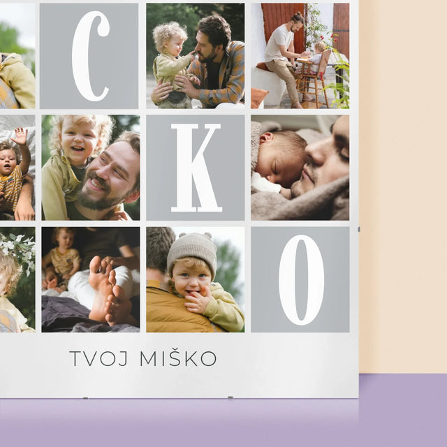 Fotokoláž: Ocko, Ľúbim Ťa Za Všetko - Plagát