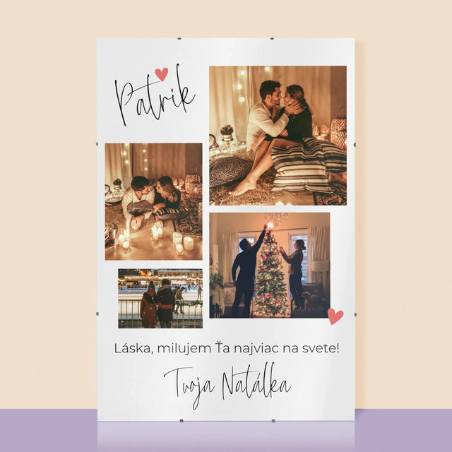 Fotokoláž: Láska Milujem Ťa - Plagát