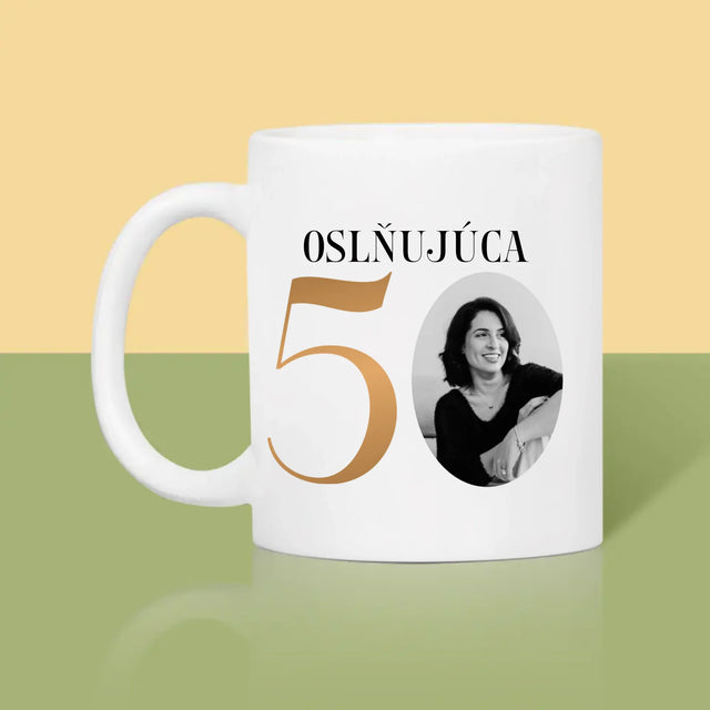 Zdjęcie I Podpis: Olśniewająca 50 - Kubek z Nadrukiem | SK