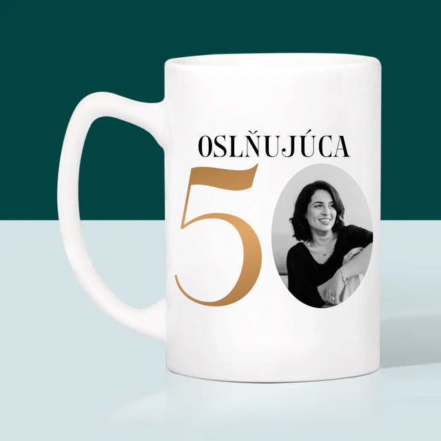 Zdjęcie I Podpis: Olśniewająca 50 - Kubek z Nadrukiem | SK