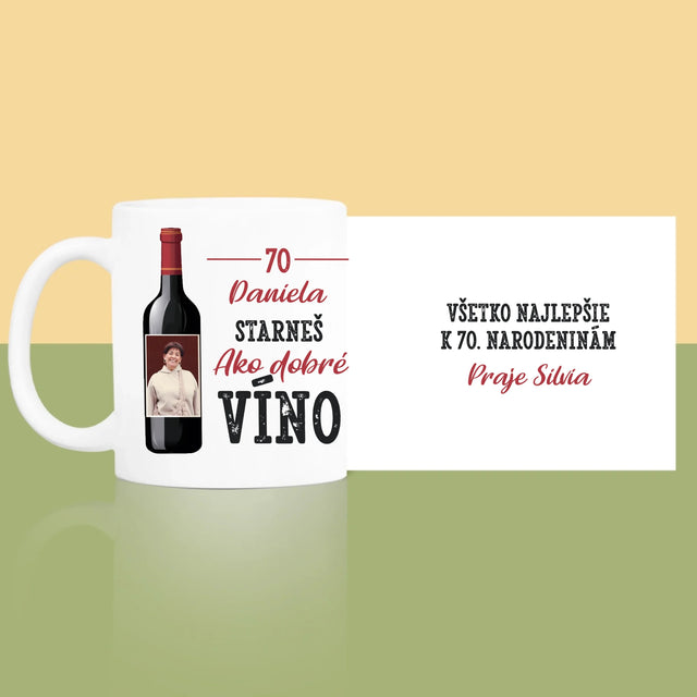Zdjęcie I Podpis: Jak Dobre Wino - Kubek z Nadrukiem | SK