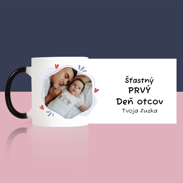 Zdjęcie i Podpis: Szczęśliwego Pierwszego Dnia Taty - Kubek z Nadrukiem | SK