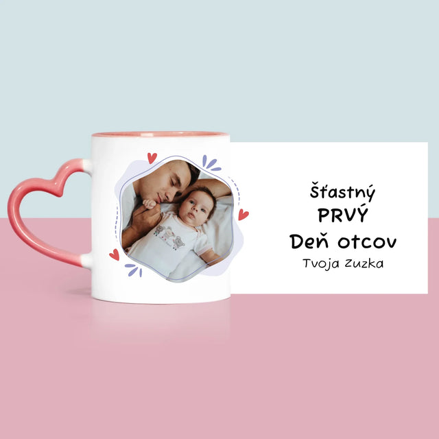 Zdjęcie i Podpis: Szczęśliwego Pierwszego Dnia Taty - Kubek z Nadrukiem | SK