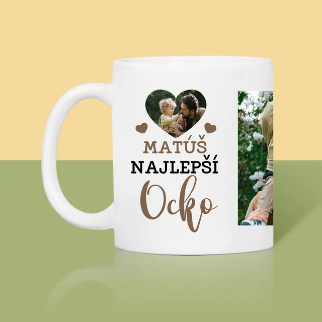 Fotokolaż: Najlepszy Tata Zdjęcie w Sercu - Kubek z Nadrukiem | SK