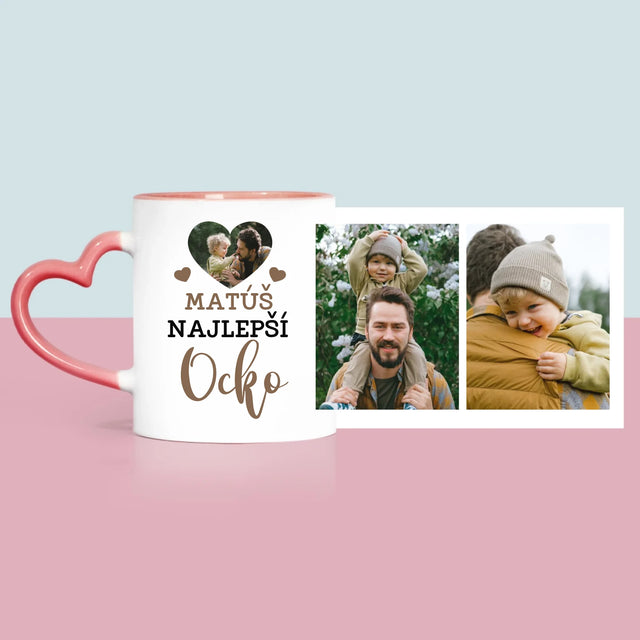 Fotokolaż: Najlepszy Tata Zdjęcie w Sercu - Kubek z Nadrukiem | SK