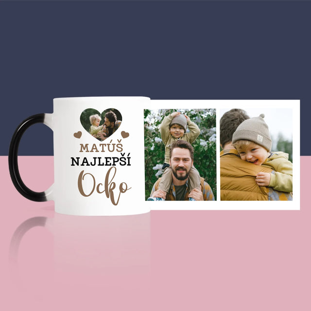 Fotokolaż: Najlepszy Tata Zdjęcie w Sercu - Kubek z Nadrukiem | SK