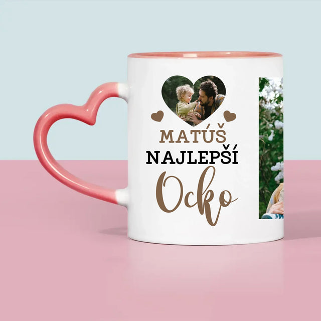 Fotokolaż: Najlepszy Tata Zdjęcie w Sercu - Kubek z Nadrukiem | SK