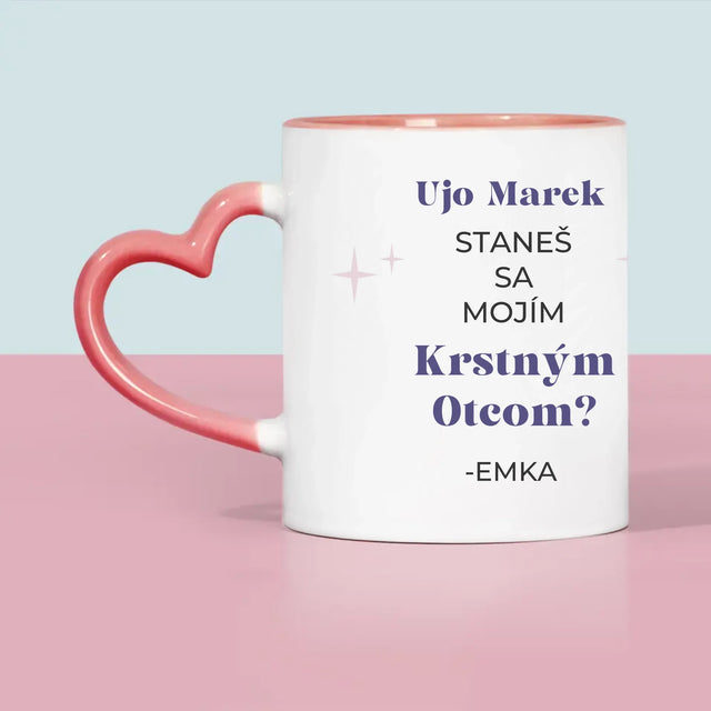 Zdjęcie i Podpis: Prośba O Bycie Chrzestnym Elegant - Kubek z Nadrukiem | SK