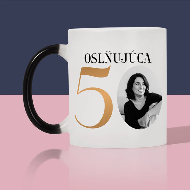 Zdjęcie I Podpis: Olśniewająca 50 - Kubek z Nadrukiem | SK