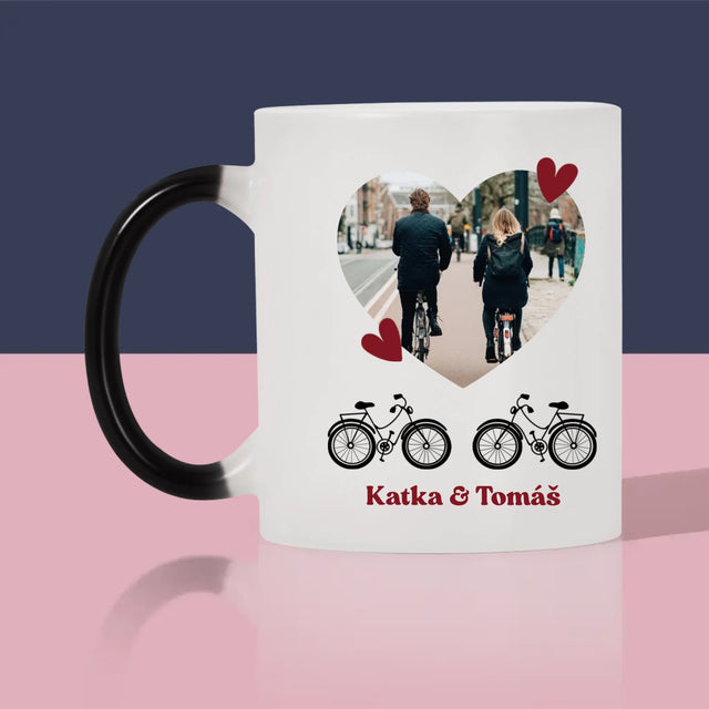 Fotografia A Podpis: Cyklistický Pár - Hrnček