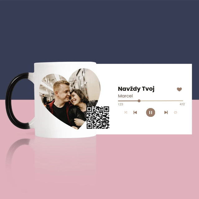 Fotografia A Podpis: Naša Pesnička Srdce Qr Kód - Hrnček