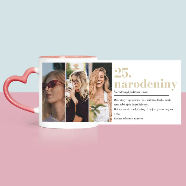Fotokoláž: 25. Narodeniny Definícia - Hrnček