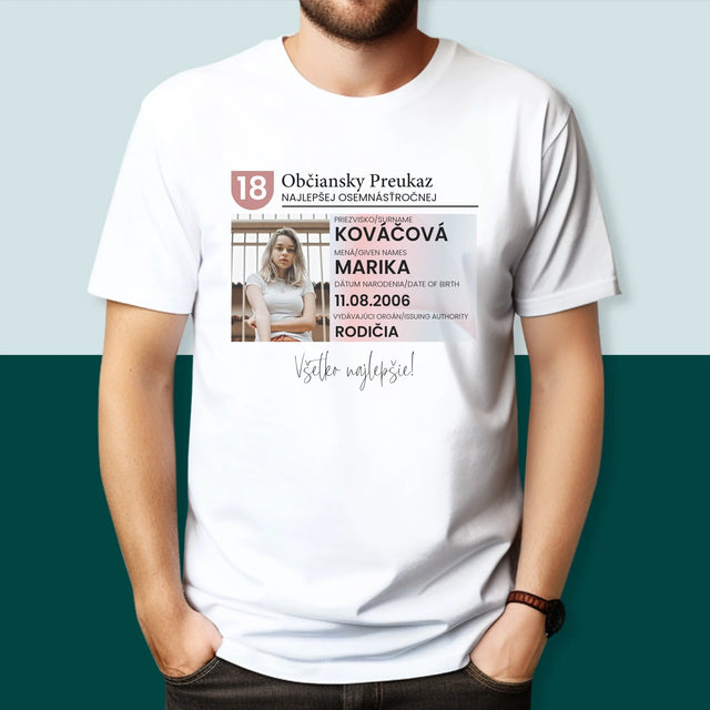 Zdjęcie i Podpis: Dowód Osobisty - Koszulka Męska | SK