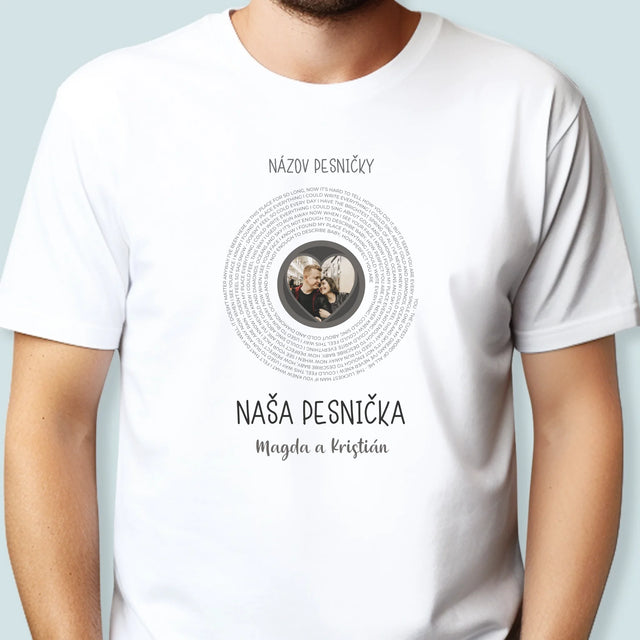 Zdjęcie i Podpis: Nasza Piosenka z Tekstem - Koszulka Męska | SK