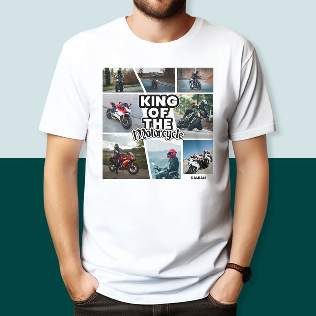 Fotokolaż: King Of The Motorcycle - Koszulka Męska z Nadrukiem | SK