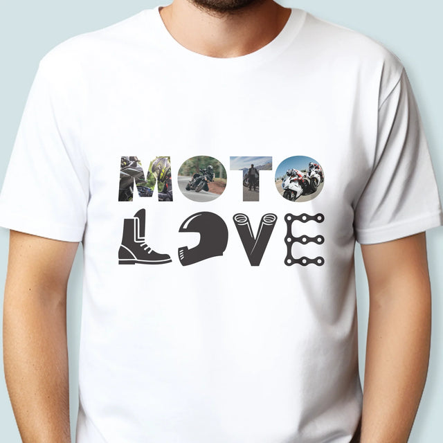 Słowo Ze Zdjęć: Motolove - Koszulka Męska z Nadrukiem | SK