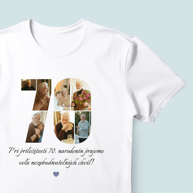 Tvar Z Fotografií: 70. Narodeniny Venovanie - Pánske Tričko