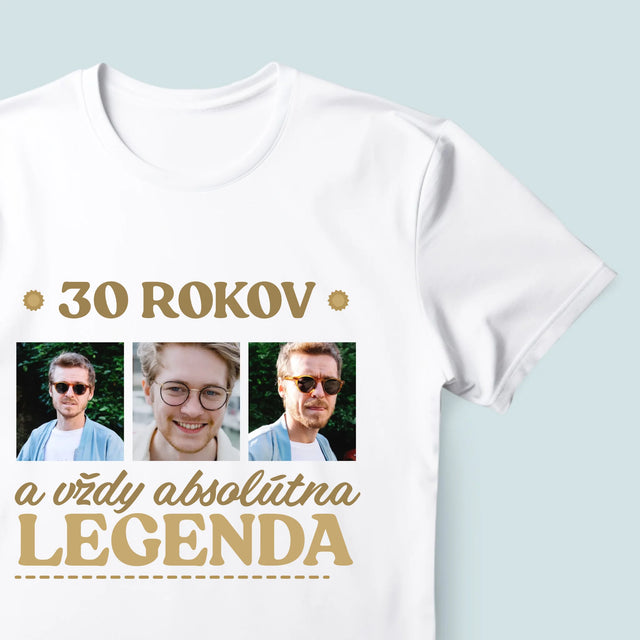 Fotokoláž: 30 Rokov A Vždy Legenda - Pánske Tričko