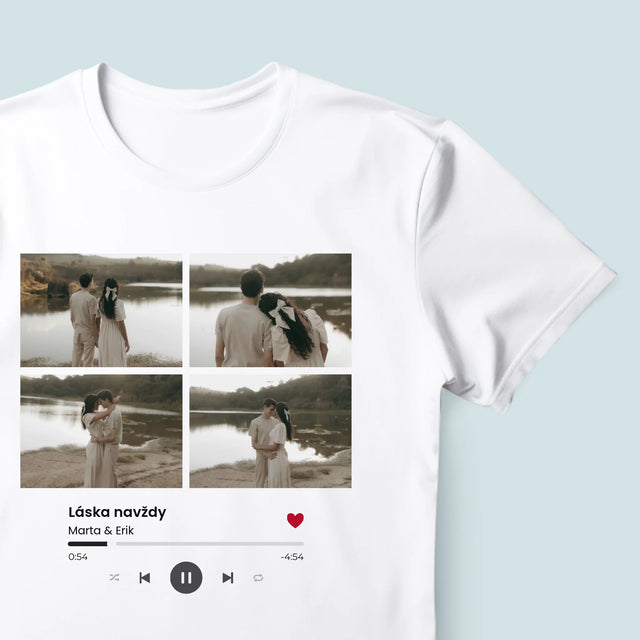 Fotokoláž: Spotify 4 Fotografia - Pánske Tričko