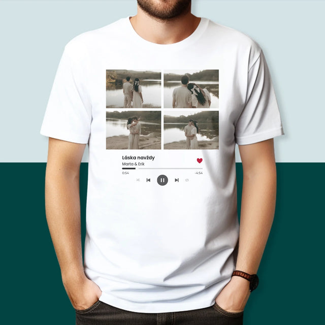 Fotokoláž: Spotify 4 Fotografia - Pánske Tričko