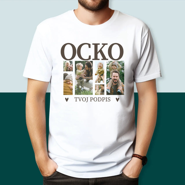 Fotokoláž: Ocko S Podpisom - Pánske Tričko