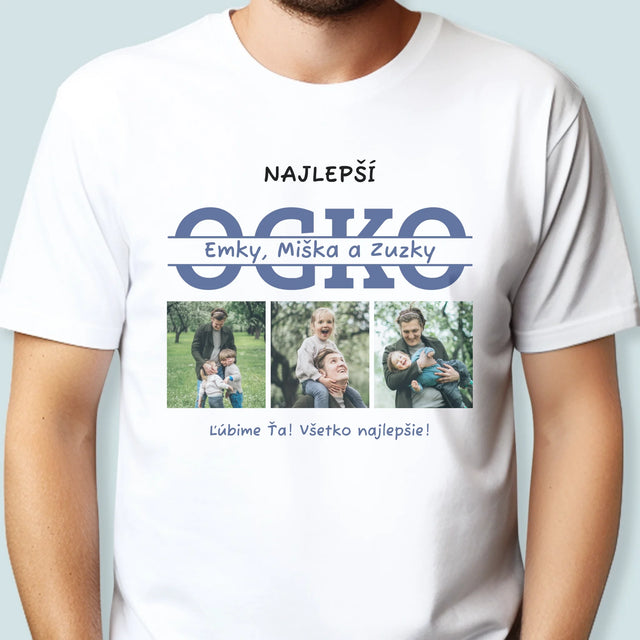 Fotokoláž: Najlepší Ocko Mená - Pánske Tričko