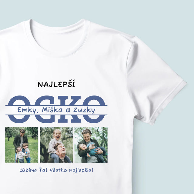 Fotokoláž: Najlepší Ocko Mená - Pánske Tričko