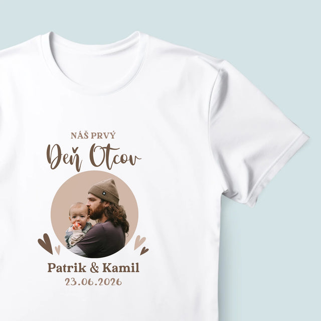 Fotografia A Podpis: Prvý Deň Otcov Fotografia V Kruhu - Pánske Tričko