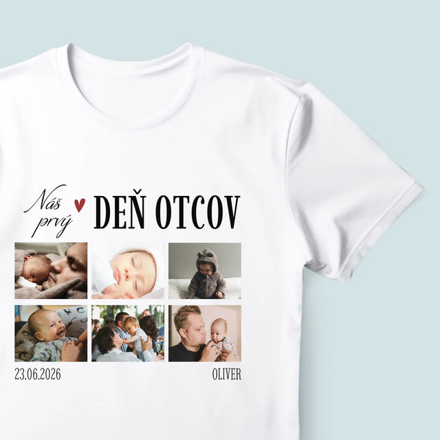 Fotokoláž: Náš Prvý Deň Otcov Srdce - Pánske Tričko