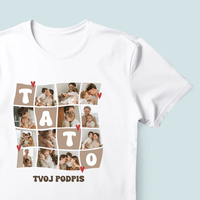 Fotokoláž: Najlepší Tato Dlaždice - Pánske Tričko