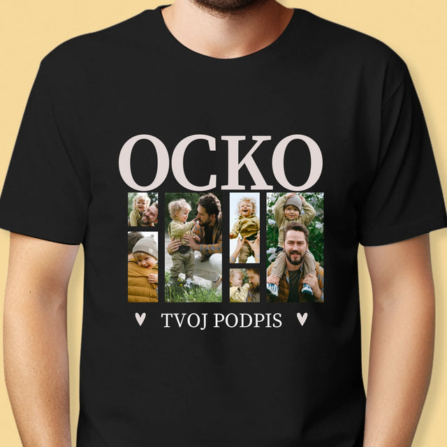 Fotokoláž: Ocko S Podpisom - Pánske Tričko