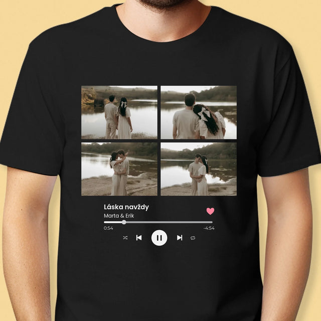 Fotokoláž: Spotify 4 Fotografia - Pánske Tričko