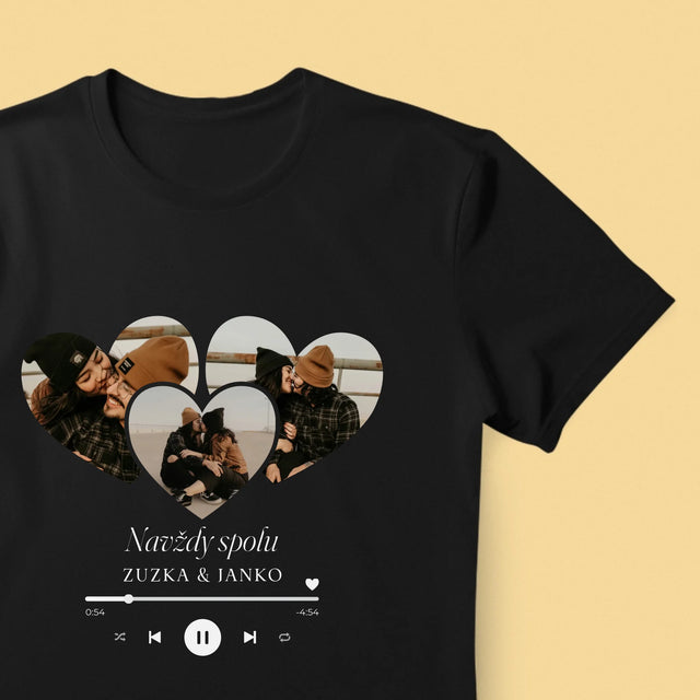 Fotokoláž: Spotify Srdcia - Pánske Tričko